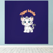 Realistic White Tiger – Photorealistic Wildlife Ar Leinwanddruck (Insitu (Holzboden))