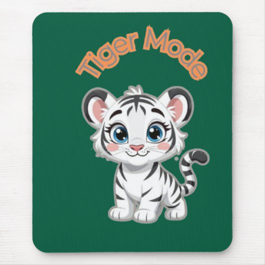 Realistic White Tiger – Photorealistic Wildlife Ar Mousepad (Vorne)