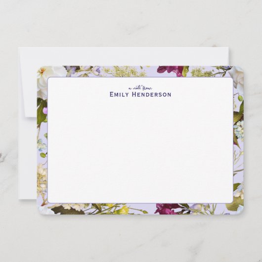 Realistic Wildflower Floral Print Frame Mitteilungskarte (Vorderseite)