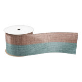 Realistisch Burlap Rustikal Blush Pink & Light Blu Satinband (Spule)
