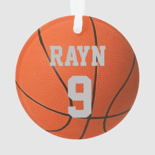 Realistisch coole Basketball-Name und -Nummer Ornament