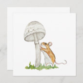 Realistisch eine lustige Feldmaus und Pilz (Vorne/Hinten)