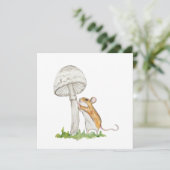 Realistisch eine lustige Feldmaus und Pilz (Stehend Vorderseite)