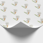 Realistisch eine lustige Feldmaus und Pilz Geschenkpapier (Ecke)