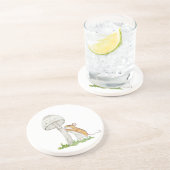 Realistisch eine lustige Feldmaus und Pilz Getränkeuntersetzer (Seite)