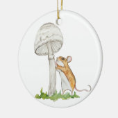 Realistisch eine lustige Feldmaus und Pilz Keramik Ornament (Links)