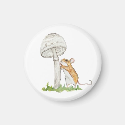 Realistisch eine lustige Feldmaus und Pilz Magnet (Vorne)