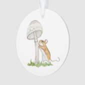 Realistisch eine lustige Feldmaus und Pilz Ornament (Vorderseite)