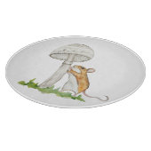 Realistisch eine lustige Feldmaus und Pilz Schneidebrett (Ecke)