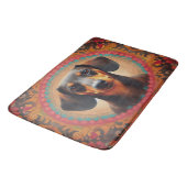 Realistisch farbenfrohe Niedliche Dackel Hundelieb Badematte (Schrägansicht)