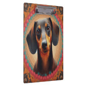 Realistisch farbenfrohe Niedliche Dackel Hundelieb Klemmbrett (Rechts)