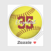 Realistisch-gelbe Mädchensoftball-Custom-Cut Aufkleber (Blatt)