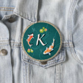 Realistisch grüner japanischer Koi-Fischteich Button (Beispiel)