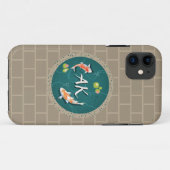 Realistisch grüner japanischer Koi-Fischteich Case-Mate iPhone Hülle (Rückseite (Horizontal))