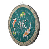 Realistisch grüner japanischer Koi-Fischteich Dartscheibe (Vorderseite rechts)