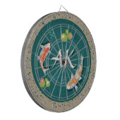 Realistisch grüner japanischer Koi-Fischteich Dartscheibe (Vorderseite Links)