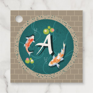 Realistisch grüner japanischer Koi-Fischteich Geschenkanhänger