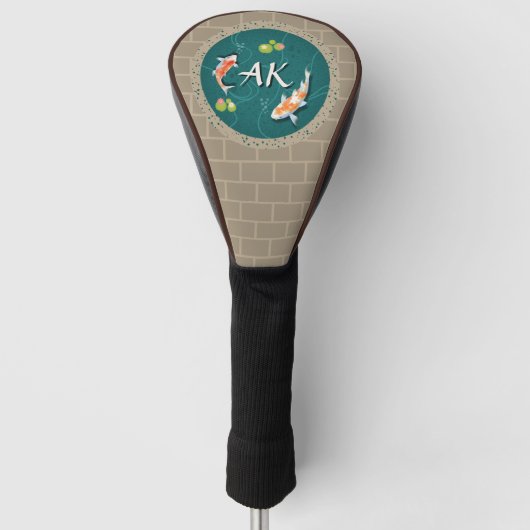 Realistisch grüner japanischer Koi-Fischteich Golf Headcover (Vorderseite)