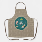 Realistisch grüner japanischer Koi-Fischteich Schürze (Vorderseite)