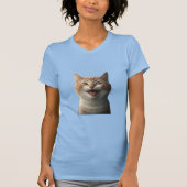 Realistisch lächelnde Katze Grafik T-Shirt (Vorderseite)