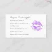 Realistisch Lila Kiss Print Lips Visitenkarte (Rückseite)