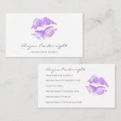 Realistisch Lila Kiss Print Lips Visitenkarte (Vorne/Hinten)