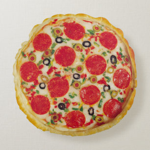 Realistisch Pizza Pillow Rundes Kissen