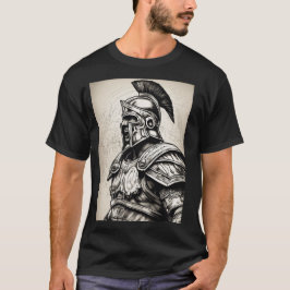 Realistisch Roman Gladiator Tattoo Linework - Schw T-Shirt