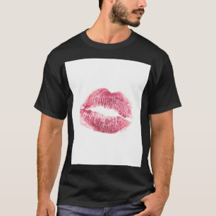 Realistisch rosa Lippen, abgeschiedener Kuss T-Shirt