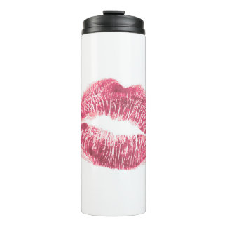 Realistisch rosa Lippen, abgeschiedener Kuss Thermosbecher