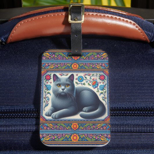 Realistisch russischer blauer Katzenhai Gepäckanhänger (Vorderseite Insitu 2)