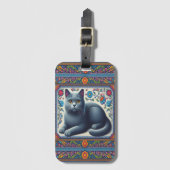 Realistisch russischer blauer Katzenhai Gepäckanhänger (Vorderseite Vertikal)