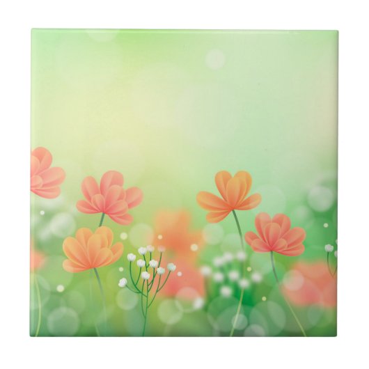Realistisch verschwommener Frühling - Hintergrund- Fliese (Vorderseite)