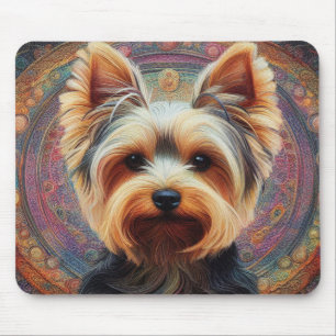 Realistisch Yorkshire Terrier Dog Colorful Border Mousepad