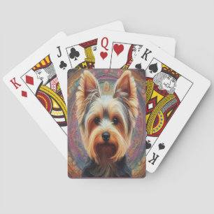Realistisch Yorkshire Terrier Dog Colorful Border Spielkarten