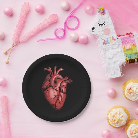 Realistische anatomische Heart Image Paper Plate Pappteller (Party)