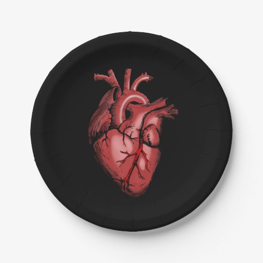 Realistische anatomische Heart Image Paper Plate Pappteller (Vorderseite)