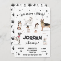 Realistische Aquarellhunde Geburtstagsparty, jedes