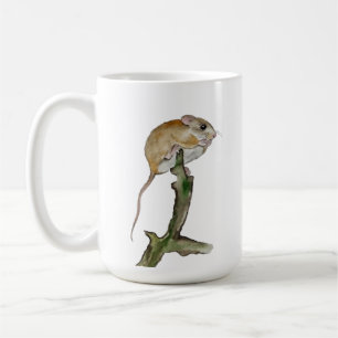 Realistische Aquarellmaus in einem Baum Kaffeetasse