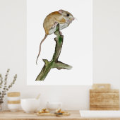 Realistische Aquarellmaus in einem Baum Poster (Küche)