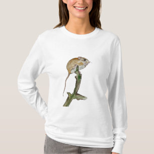 Realistische Aquarellmaus in einem Baum T-Shirt