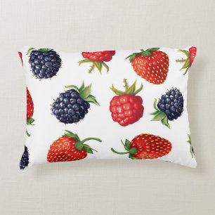 Realistische Berries Köstliches nahtloses Muster Dekokissen