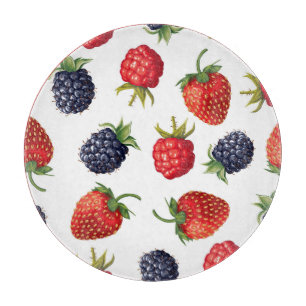 Realistische Berries Köstliches nahtloses Muster Schneidebrett