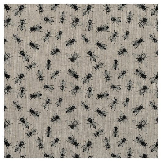 Realistische Bienenkolonie Illustriert Stoff (Muster)