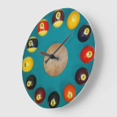 Realistische Billardkugeln-Retro Große Wanduhr (Winkel)