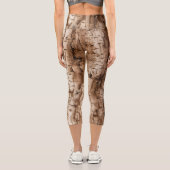 Realistische Birch Tree Bark Texture Capri Leggings (Rückseite)