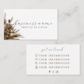 Realistische Boho Blume Business Card Visitenkarte (Vorne/Hinten)