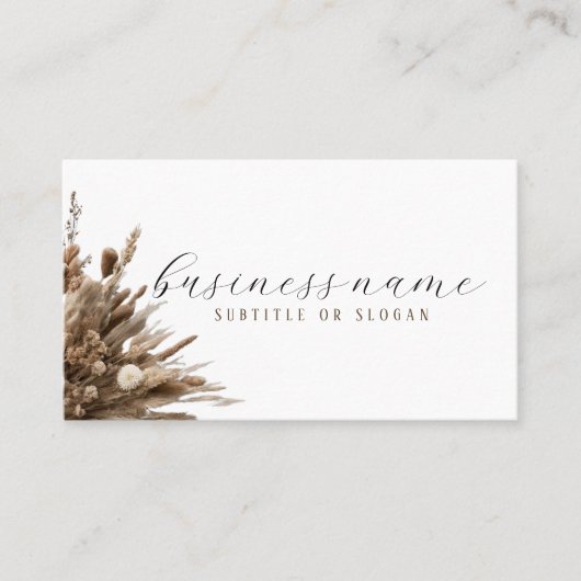 Realistische Boho Blume Business Card Visitenkarte (Vorderseite)