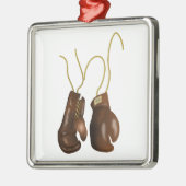 Realistische Boxhandschuhe Silbernes Ornament (Links)