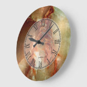 Realistische braune Imitate - Marmorsteinmuster 2 Große Wanduhr (Winkel)